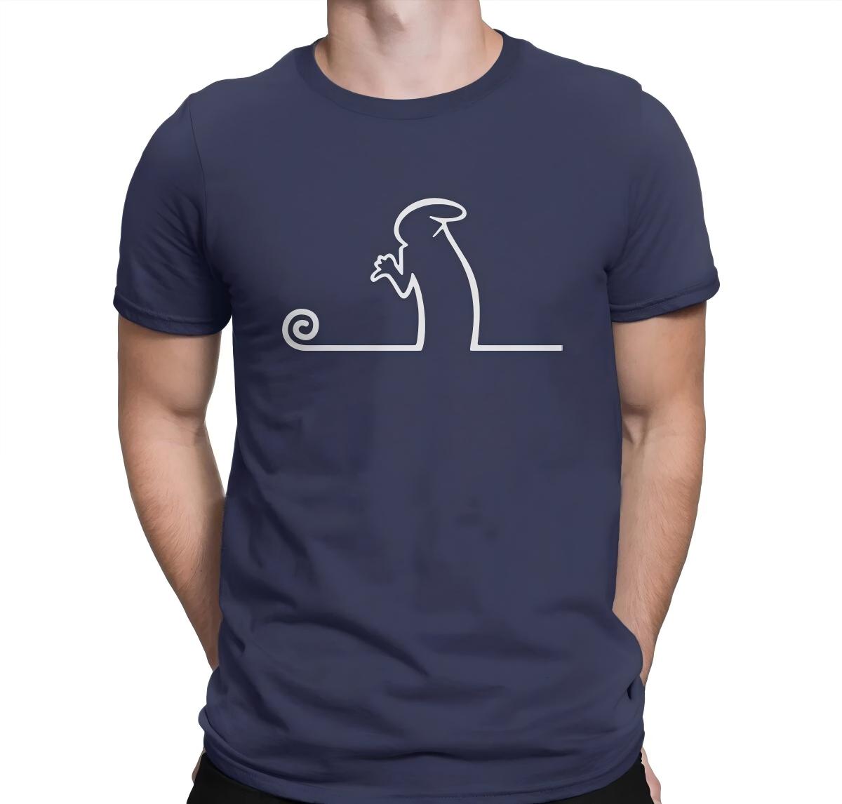 Simple style monster picture T-shirt -002