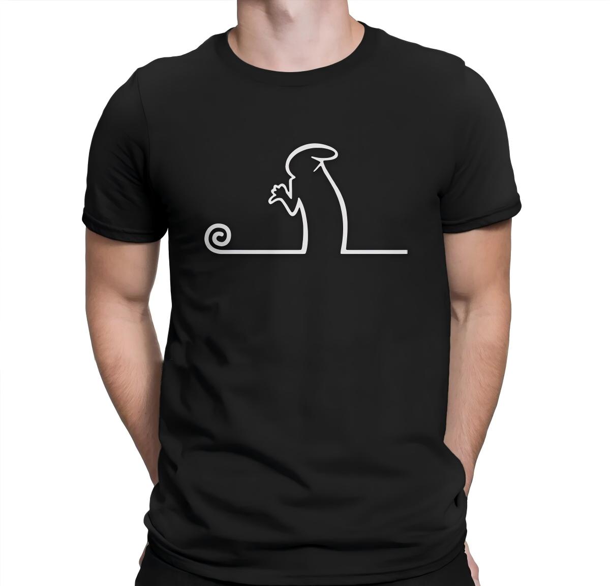 Simple style monster picture T-shirt -002